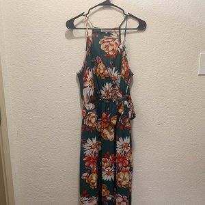 Green Floral maxi dress